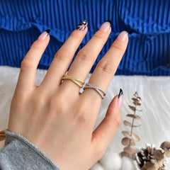 Aetolia Stylish Individual Anillos Mujer Open Adjustable Woman Ring Luxury Jewelry 925 Sterling Silver 18K Gold Rings Jewelry Women