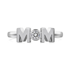 Aetolia Mother'S Day Gift Aetolia Shiny Cz Zircon Mom Ring 18K Gold I Love You Forever Mama Jewelry S925 Silver Rings For Women Wife