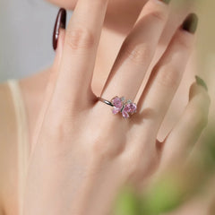 Aetolia Cute Elegant Light Luxury 925 Sterling Silver Ring 18K Gold Fine Jewelry Pink 5A Cubic Zircon Butterfly Rings For Women