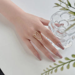 Aetolia Ins Style Fine Simple Love Zircon Ring S925 Silver 18K Gold Hollow Diamond Cz Cubic Zirconia Heart Rings Jewelry Women