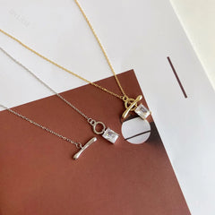 Aetolia Custom Delicate Cubic Zirconia 18K Gold Plated Necklaces 925 Sterling Silver Square Cut Diamond Pendant Necklace Jewelry Women