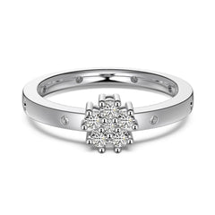 Aetolia Classic S925 Sterling Silver Diamond Ring Band 5A Cz Cubic Zirconia Engagement Flower Shape Wedding Rings For Women Gift
