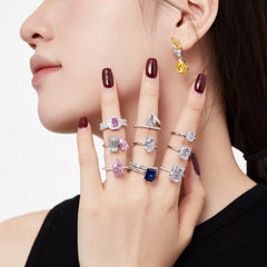 Aetolia Fine Jewellery Crushed Ice Out Pear Diamond 925 Sterling Silver Ring Cz Cubic Zirconia Wedding Engagement Rings Jewelry Women