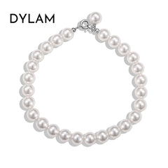 Aetolia Wholesale Round Ball Beads Chain Shell Pearl Bracelet Bangles S925 Sterling Silver Strand Beaded Bracelets Woman Man Gift