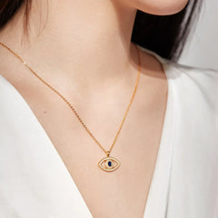 Aetolia Vintage Turkish 925 Silver Devil Eye Pendant Italian Necklace Jewelry 18K Gold Plated Blue Stone Lucky Eyes Necklaces For Women