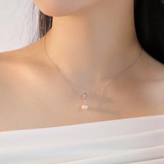 Aetolia Elegant Minimalist Irregular Pearl Necklace S925 Sterling Silver Pearl Chokers Customize Cz Cubic Zirconia Necklace For Women