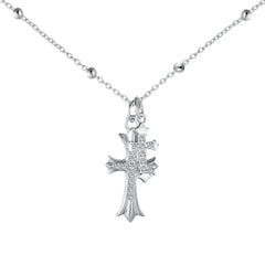 Aetolia Designer Personality Cubic Zircon Jewelry 925 Silver Cross Pendant Necklace 18K Gold Plated Cuban Chain Hip-Hop Necklace For Men