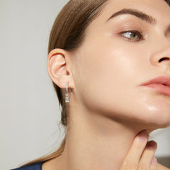 Aetolia 925 Sterling Silver 18K Gold Plated Rectangle Drop Earrings SE20071804