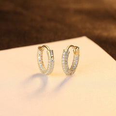 Aetolia 925 Sterling Silver 18K Gold Plated Sparkly Huggie Hoop Earrings AFE-008