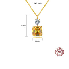 Aetolia 925 Sterling Silver 18K Gold Plated Geometry Square CZ Diamond Pendant Necklace SN20082211