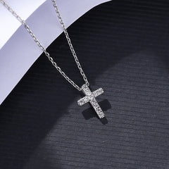 Aetolia 925 Sterling Silver 18K Gold Plated Halo CZ Diamond Cross Pendant Necklace LLN-021