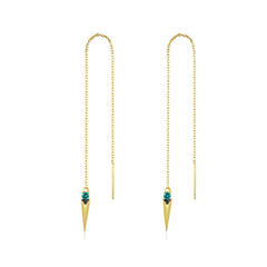 Aetolia 925 Sterling Silver 18K Gold Plated Arrow Long Line Dangle Earrings SE-511