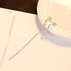 Aetolia 925 Sterling Silver 18K Gold Plated Asymmetric Long and Short Dangle Stud Earrings SE0074