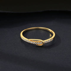 Aetolia 925 Sterling Silver 18K Gold Plated Single Row Simple Knot Ring SR20060816