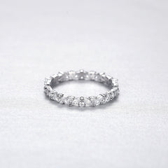 Aetolia 925 Sterling Silver 18K Gold Plated Dainty Single Row CZ Diamond Stackable Ring DSR-003