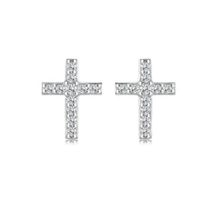 Aetolia 925 Sterling Silver 18K Gold Plated Petite Small Cross Stud Earrings LLE-020