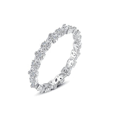 Aetolia 925 Sterling Silver 18K Gold Plated Dainty Single Row CZ Diamond Stackable Ring DSR-003