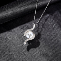 Aetolia 925 Sterling Silver Natural Freshwater Pearl Necklace Geometric CZ Diamond Pendant Necklace FN21081601