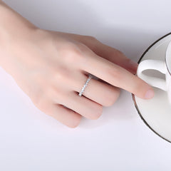 Aetolia 925 Sterling Silver 18K Gold Plated Dainty Single Row CZ Diamond Stackable Ring DSR-003