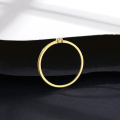 Aetolia 925 Sterling Silver 18K Gold Plated Minimalist Solitaire Ring SR20060820