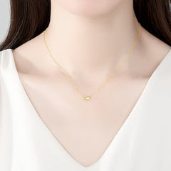 Aetolia 925 Sterling Silver 18K Gold Plated Tiny Mountain Pendant Necklace SN564