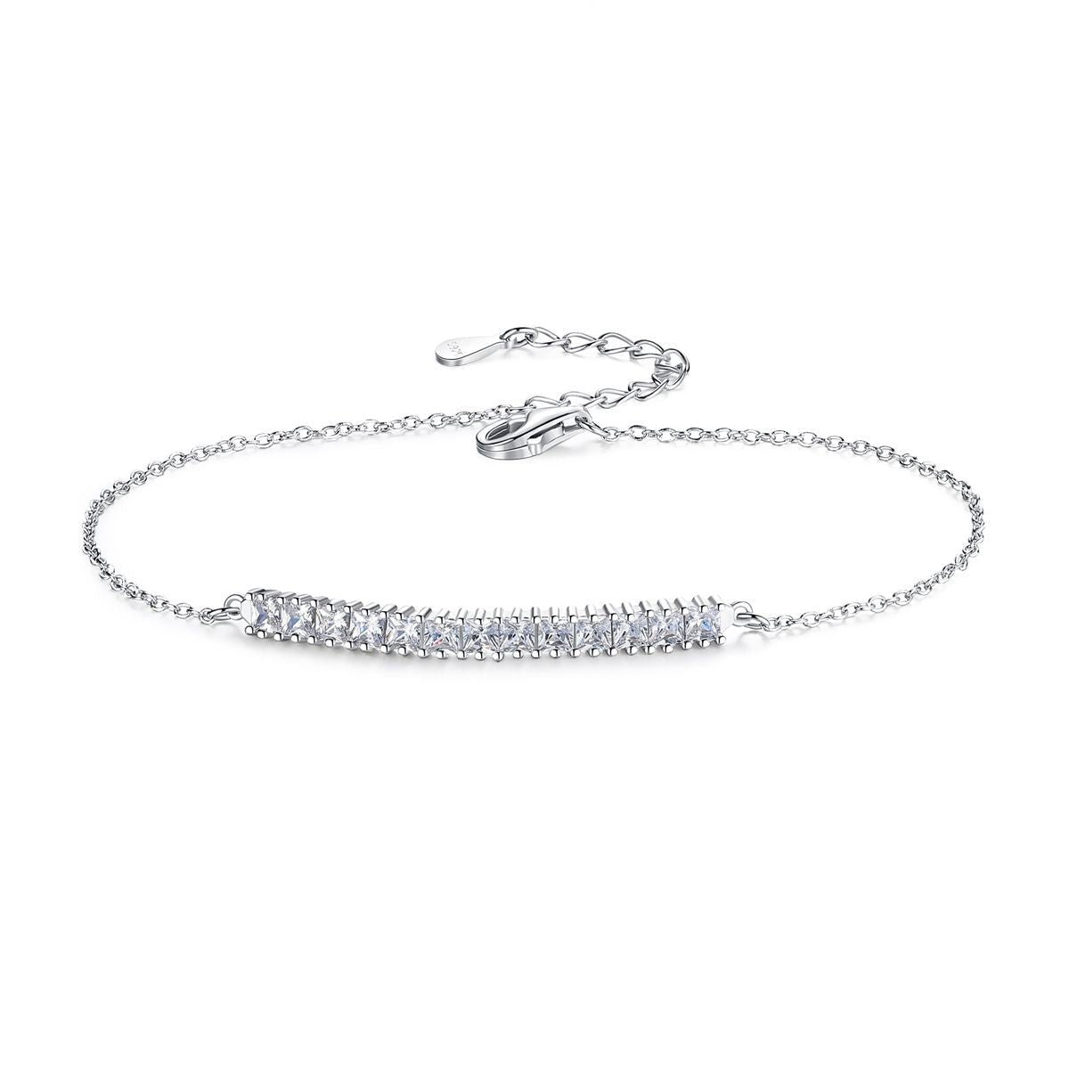 Aetolia 925 Sterling Silver 18K Gold Plated Micro Pave CZ Diamond Chain Bracelet SB0055