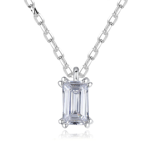 Aetolia 925 Sterling Silver 18K Gold Plated Emerald Cut Pendant Necklace SN20052105