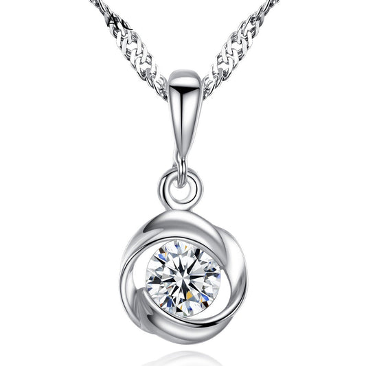 Aetolia 925 Sterling Silver 18K Gold Plated Love Round Pendant Necklace SN0006