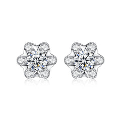 Aetolia 925 Sterling Silver 18K Gold Plated Snowflake CZ Diamond Stud Earrings SE0030