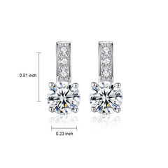 Aetolia 925 Sterling Silver 18K Gold Plated 4 Prongs Round Solitaire Stud Earrings SE0041