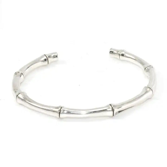 Men Jewellery Plain Bangle Unique Bamboo Shape 925 Silver Silver Jewelry 925 Sterling Guangdong Chain & Link Bracelets No Stone