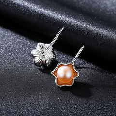 Aetolia 925 Sterling Silver Natural Freshwater Pearl Earrings Vintage Flower Dangle Drop Earrings FE0025