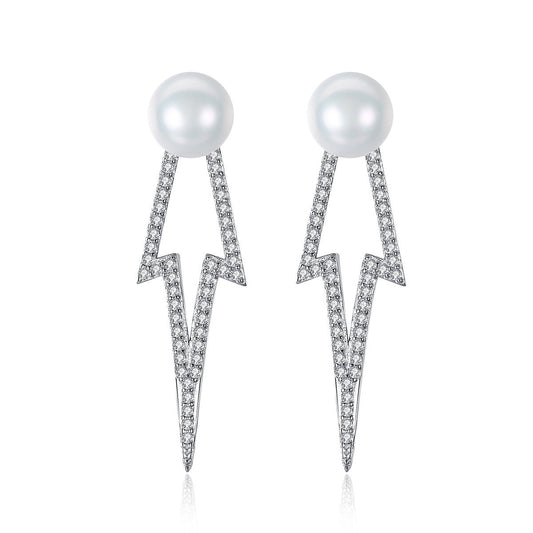 Aetolia 925 Sterling Silver Natural Freshwater Pearl Earrings Arrow Stud Earrings FE0023