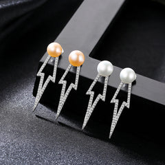 Aetolia 925 Sterling Silver Natural Freshwater Pearl Earrings Arrow Stud Earrings FE0023