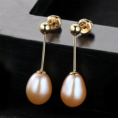 Aetolia 925 Sterling Silver Natural Freshwater Pearl Earrings Extreme Simplicity Stud Earrings FE0027