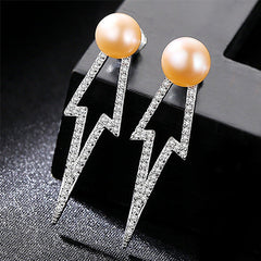 Aetolia 925 Sterling Silver Natural Freshwater Pearl Earrings Arrow Stud Earrings FE0023