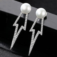 Aetolia 925 Sterling Silver Natural Freshwater Pearl Earrings Arrow Stud Earrings FE0023