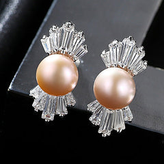 Aetolia 925 Sterling Silver Natural Freshwater Pearl Earrings Bowknot Stud Earrings FE0059