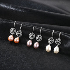 Aetolia 925 Sterling Silver Natural Freshwater Pearl Earrings Unique Vintage Dangle Drop Earrings FE0050