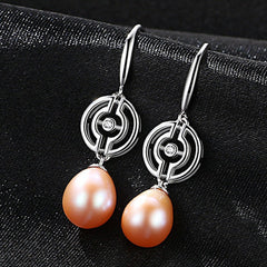 Aetolia 925 Sterling Silver Natural Freshwater Pearl Earrings Unique Vintage Dangle Drop Earrings FE0050