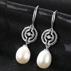 Aetolia 925 Sterling Silver Natural Freshwater Pearl Earrings Unique Vintage Dangle Drop Earrings FE0050