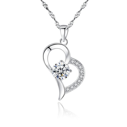 Aetolia 925 Sterling Silver 18K Gold Plated Dainty Heart Simulated Pendant Necklace SN0103