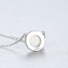 Aetolia 925 Sterling Silver Opal Necklace Bead Charm Opal Pendant Necklace SN0300