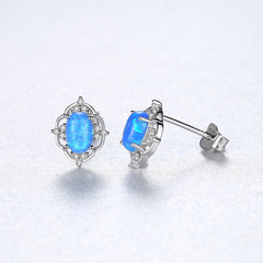 Aetolia 925 Sterling Silver Opal Earrings Vintage Style Opal Stud Earrings SE0317