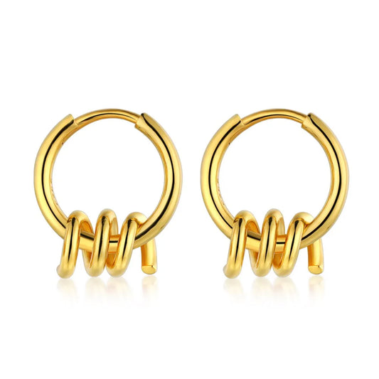 Aetolia Women Statement Hoops 925 Sterling Silver 18K Gold Plated Huggie Designer Dainty Classic Hypoallergenic Twisted Earrings