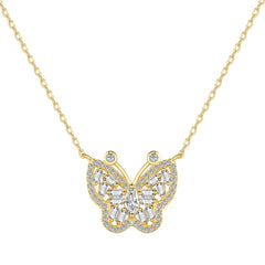 Aetolia High Quality Colorful Butterfly Bow Necklace Set S925 Sterling Silver Simple Clavicle Chain Necklaces Pendants For Women