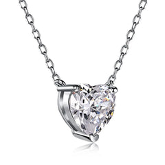 Aetolia Classic s925 electroplated rhodium heart pendant necklace jewelry gift birthday necklace for girl wife and girlfriend