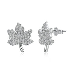 Aetolia Fast Delivery Maple Leaf Cubic Zirconia Shiny Earrings For Women Accessories S925 Sterling Silver Handmade Diy Earring