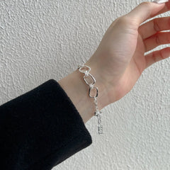 Aetolia New Hot Sale 925 Sterling Silver Link Chain Bracelet Original Diy Charms Designer Square Bracelets Jewelry Women