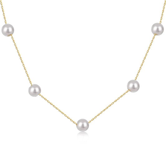 Aetolia Luxury 18K Gold Plated Chain Link Jewellery Silver 925 Necklace For Wedding Party Pearl Necklaces Pendants For Women